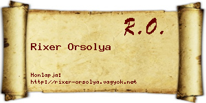Rixer Orsolya névjegykártya